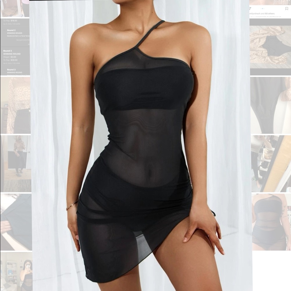 Sexy Black Mesh CoverUp Medium